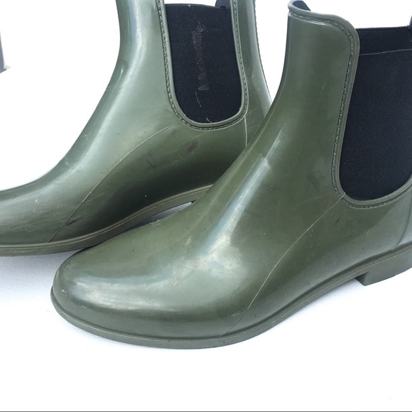 J. Crew Chelsea Rain Booties boots 8 green - Picture 4 of 6